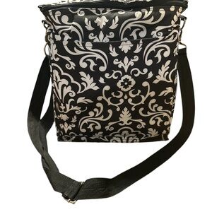 Thirty-One Black and White Floral Tote